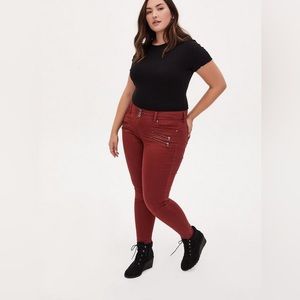 Torrid jegging skinny super soft high rise multi zip jeans